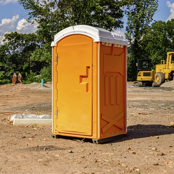 how often are the portable restrooms cleaned and serviced during a rental period in Sampson County North Carolina